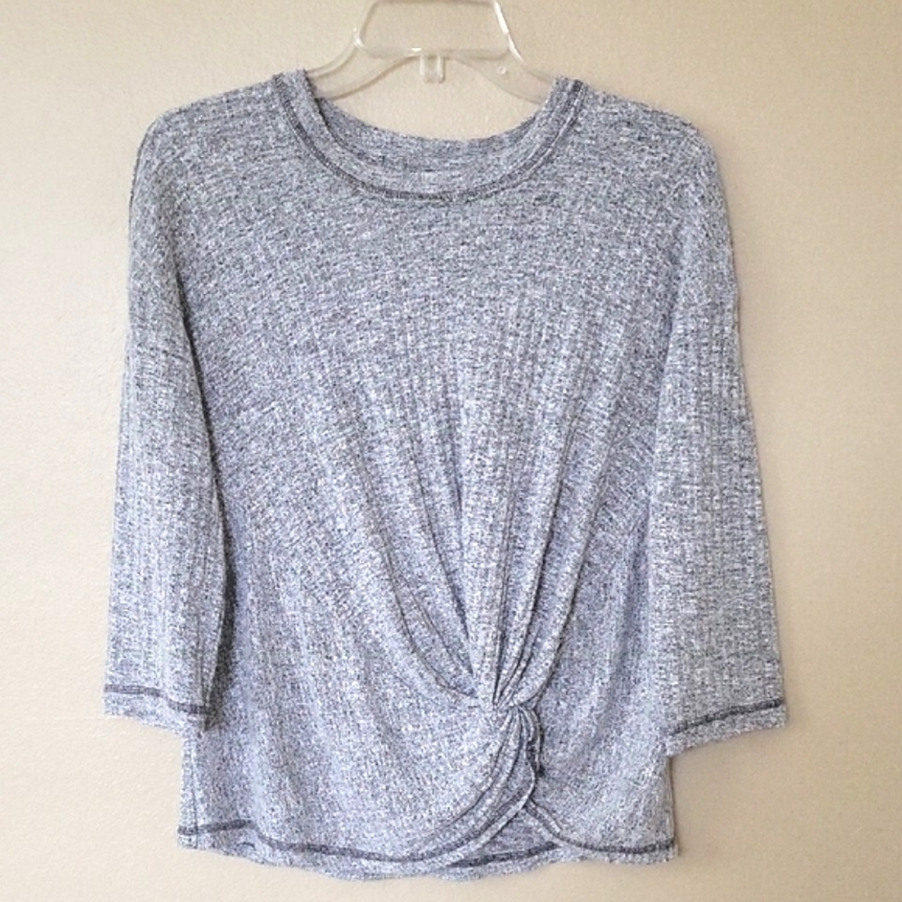 Anthropologie Gray Chauncey Pullover Twist Front Top - Size Small